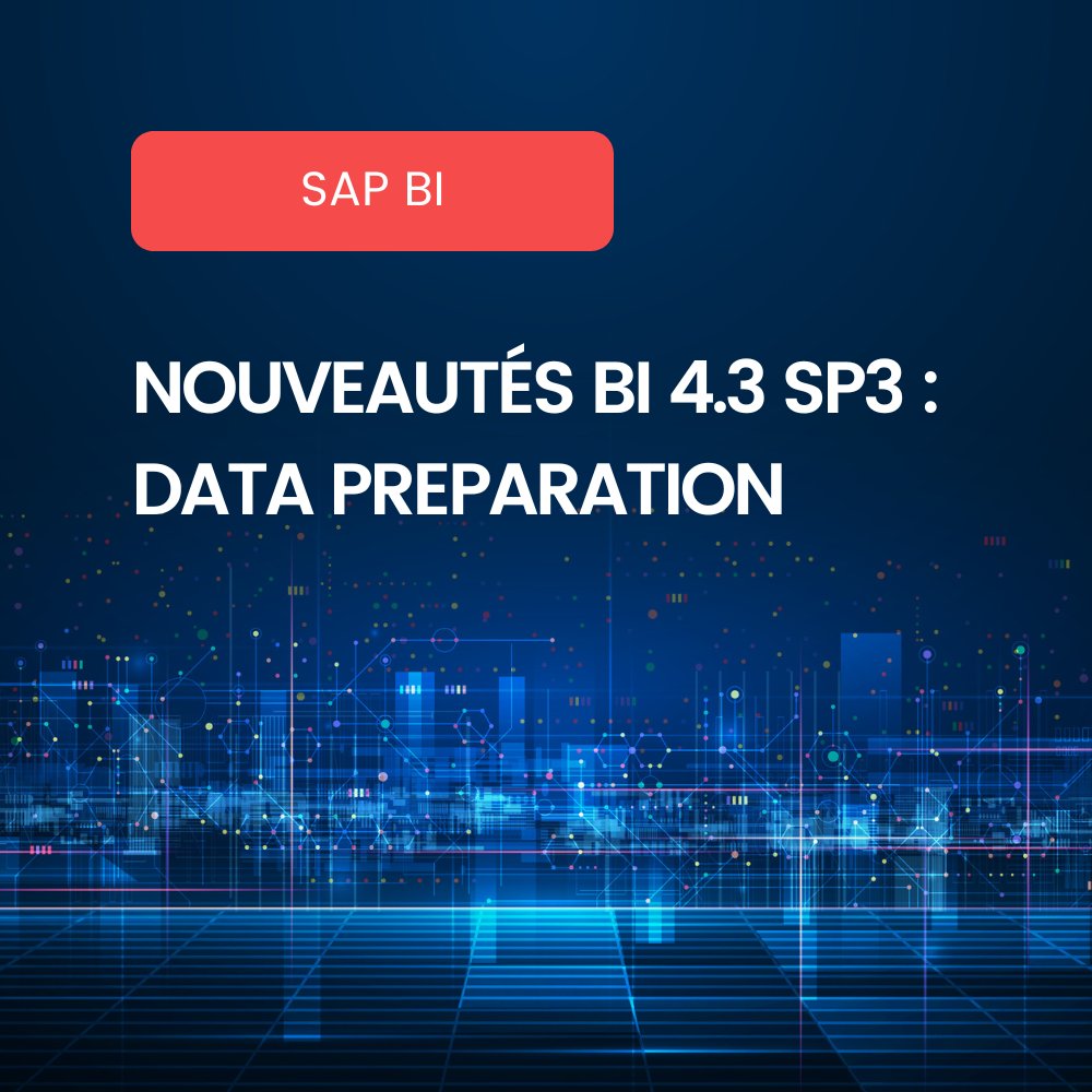 DeciVision's tweet photo. [#BLOG] Depuis la version 4.3 SP3 de #SAP #BusinessObjects, SAP a ajouté le mode « Données » dans l’outil #WebIntelligence. Ce nouveau mode permettra de préparer les données avant leur utilisation en mode « Conception ».

Article à lire ici : https://t.co/m9fXNWczUy

#bo #data https://t.co/T2SKlwq0B0