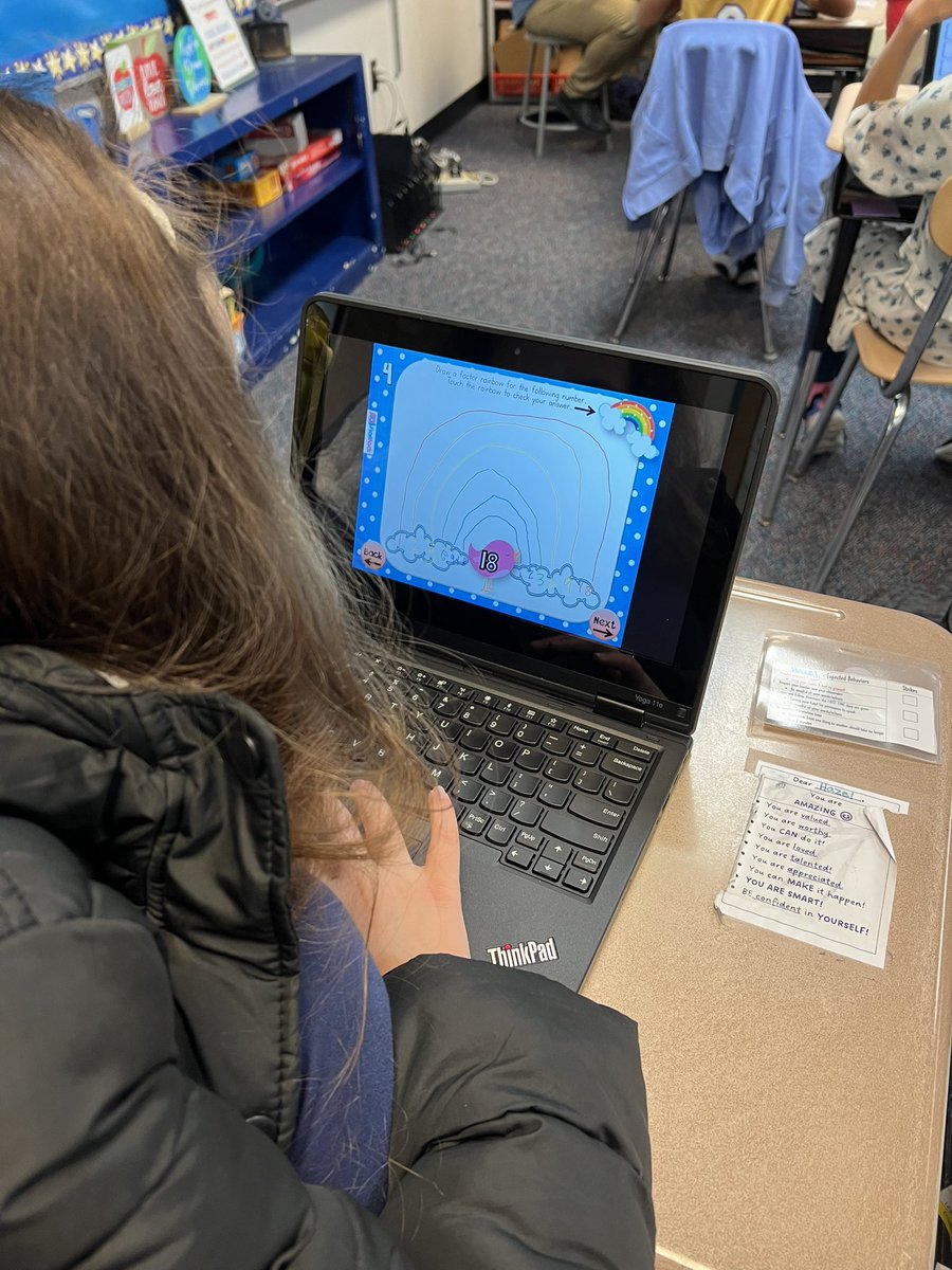 GottfriedCrew's tweet photo. It was a journey to get the crew on these PPTs - they had to open their email and then open the PPT on their desktop app - BUT once all were set up, they’ve been working on identifying factor pairs by making factor rainbows! 🌈 #factorrainbows #factorpairs https://t.co/PknsUHGhaz