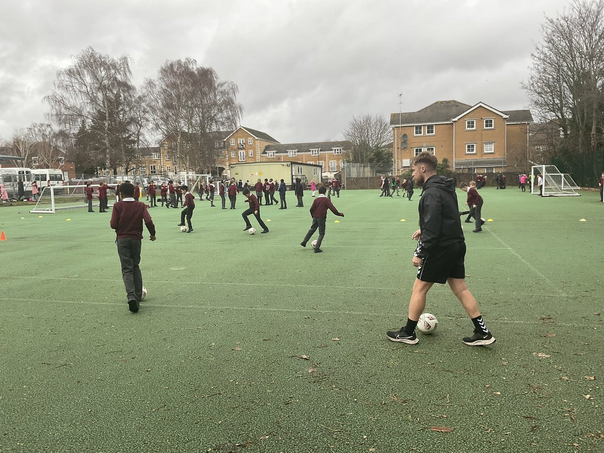 SpringhillPri's tweet image. We are now a Saints FC partner school. We have coaches increasing activity during lunchtimes for our pupils. ⚽️