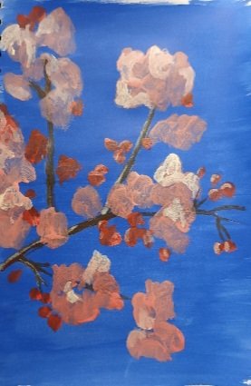 Some beautiful #cherryblossom paintings from our Monday #artgroup heralding #springtime <a href="/TheOasisCharity/">TheOasisPartnership</a> #communityart