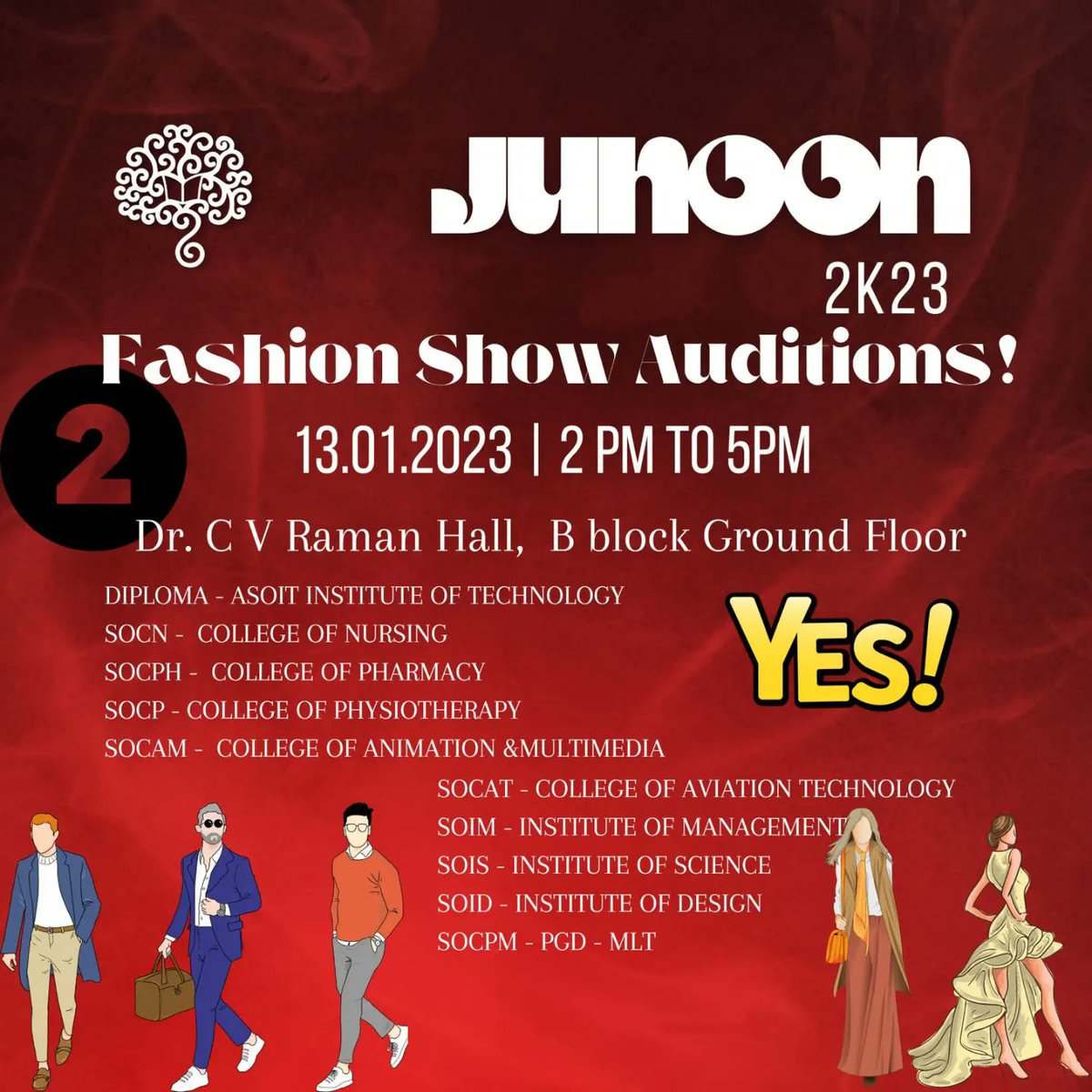SilverOakUni's tweet photo. AUDITIONS BEGIN!
Make sure you check your college name and go to the allotted location for auditions. The time has come! JAGAO APNA JUNOON AUR MACHA DO DHOOOM!
#silveroakuni #sou #junoon2k23 #junoon2023 #junoon #soujunoon #culfest #danceauditions #auditions #ahmedabad #events https://t.co/F9kRCGKW6p