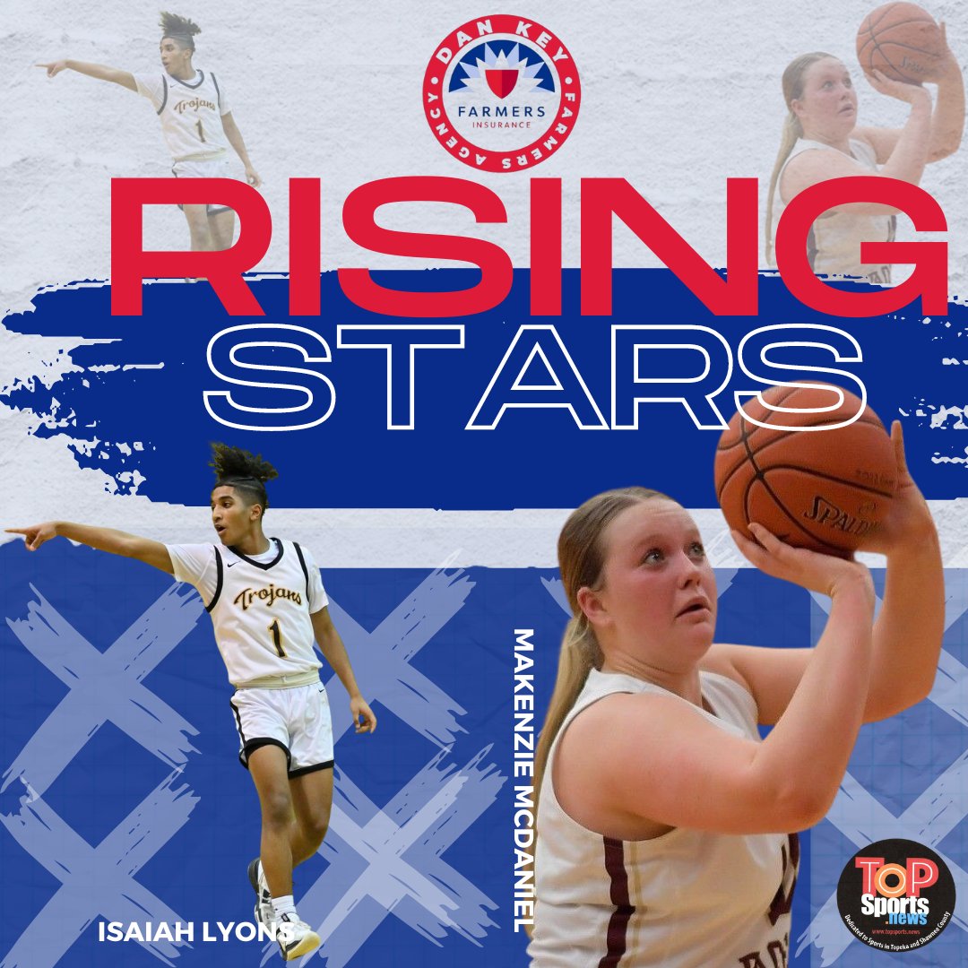 ⭐ RISING STARS ⭐ 
This week, The Dan Key Farmers Agency would like to award Isaiah Lyons from Topeka High School as the Male Rising Star of the Week. And we are excited to announce Makenzie McDaniel from Silver Lake as the Female Rising Star of the Week!