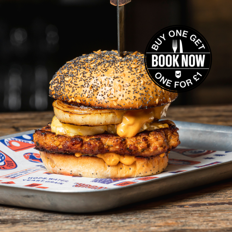 🍔BUY 1 GET 1 FOR £1🍔

Like this delicious, gooey pork &amp; brie burger with grilled onions &amp; a sundried tomato burger sauce.
Fancy it? Booking is a must! So grab yours via the link in bio.

#foodporn #burgergram #january #fooddeals #brewdog #liverpool #brewdogburgers