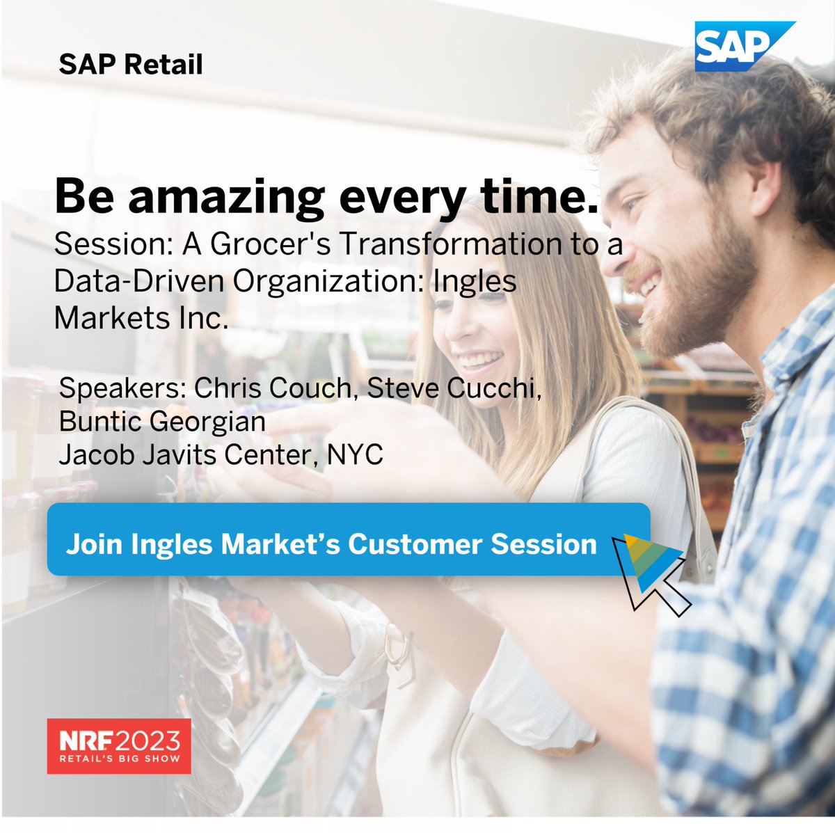 Join SAP at #NRF2023 for a customer session with Ingles Market Inc. to learn how a leading grocer delivered a strategy to harness data and analytics powered by SAP technology. Discover the future of #retail with SAP.