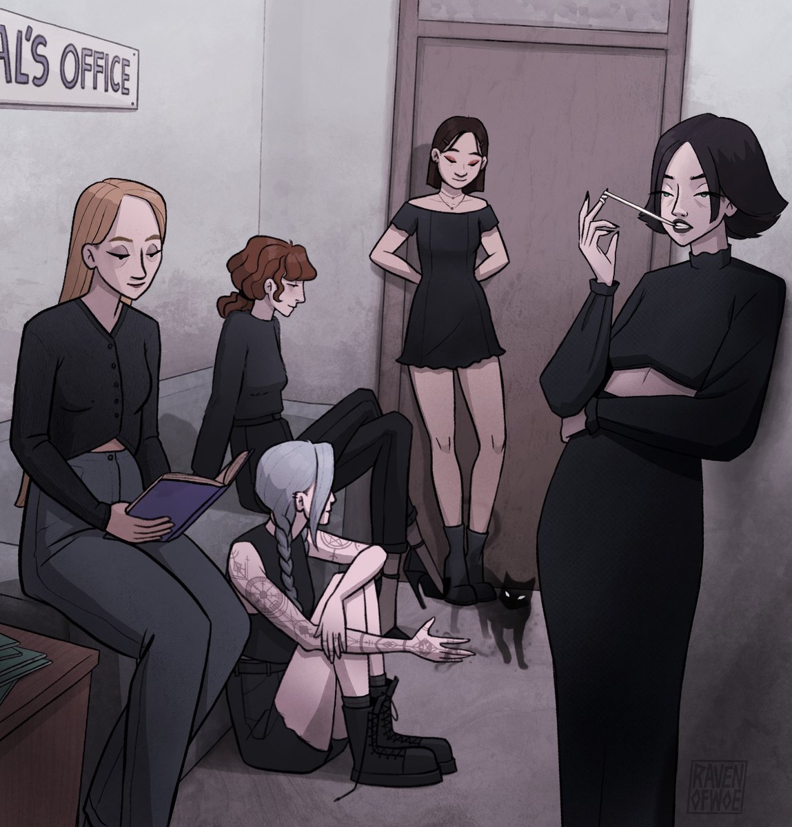 coven at the principal's office.
𓄿
#illustration #procreate #witch #art