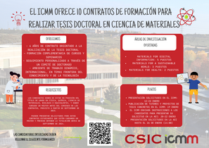 💥💡 EL ICMM OFRECE 10 CONTRATOS DE FORMACIÓN PARA REALIZAR LA TESIS DOCTORAL EN CIENCIA DE MATERIALES 📚
📌 Información y solicitud: convocatorias.icmm.csic.es
