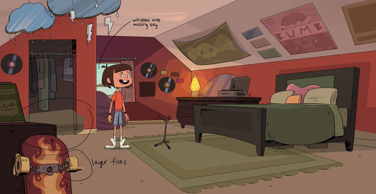 pencilish's tweet image. 🎸Welcome to JuJu's Room! Get a better look at the development of JuJu's Background.

 JuJu Brain Episode 3 premieres next Friday at 6 PM CST
#JuJuBrain #ShowPremiere #Art