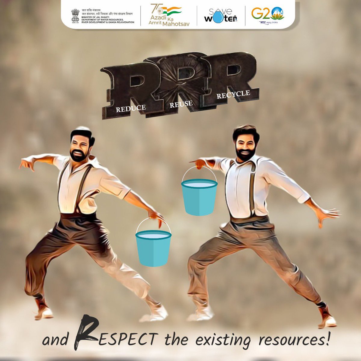 Don't underestimate the power of RRR. Reduce wastage, Reuse wastewater and Recycle the used water is the mantra to conserve water. Kudos to #NaatuNaatu for the Golden Globes. #RRR