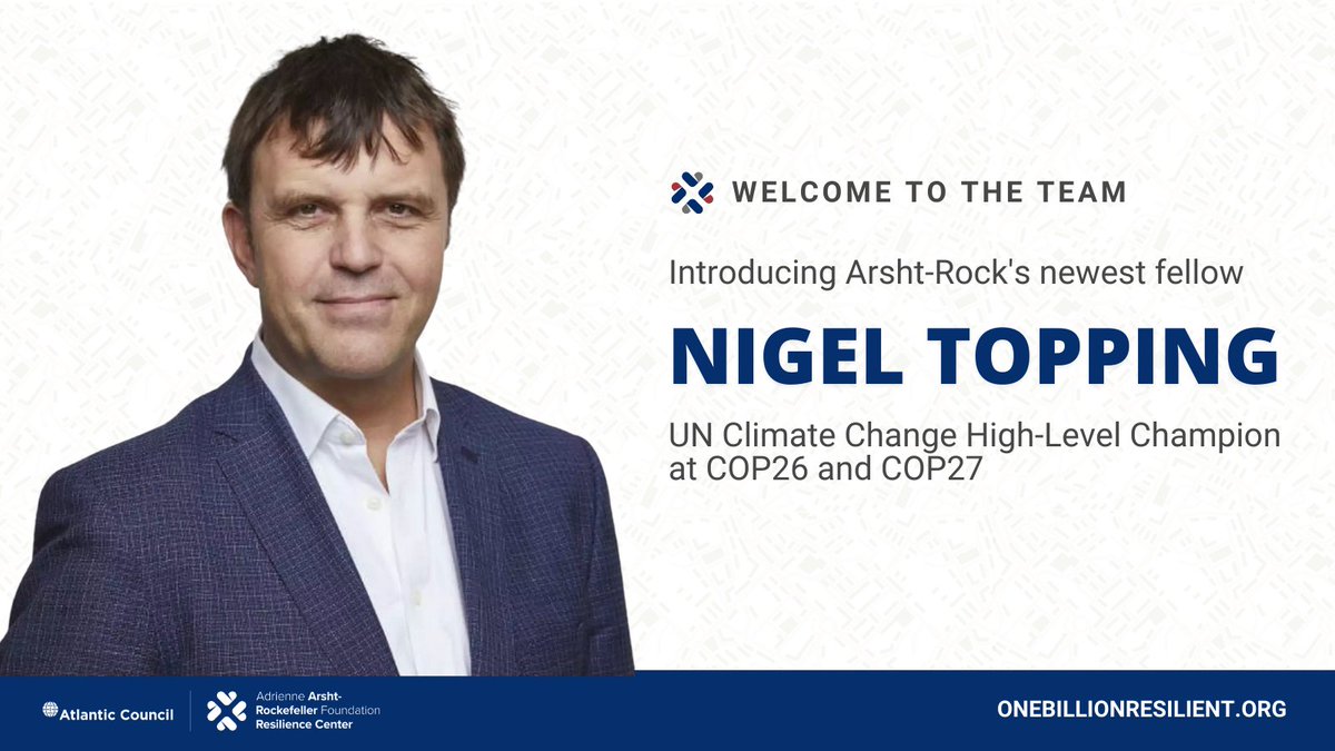 We're thrilled to announce that <a href="/topnigel/">Nigel Topping</a> is joining @ArshtRock as Senior Fellow! His leadership &amp; climate championship as UN Climate Change High Level Champion &amp; with the business sector will help us deepen &amp; accelerate climate risk &amp; resilience finance. bit.ly/3CDpoov