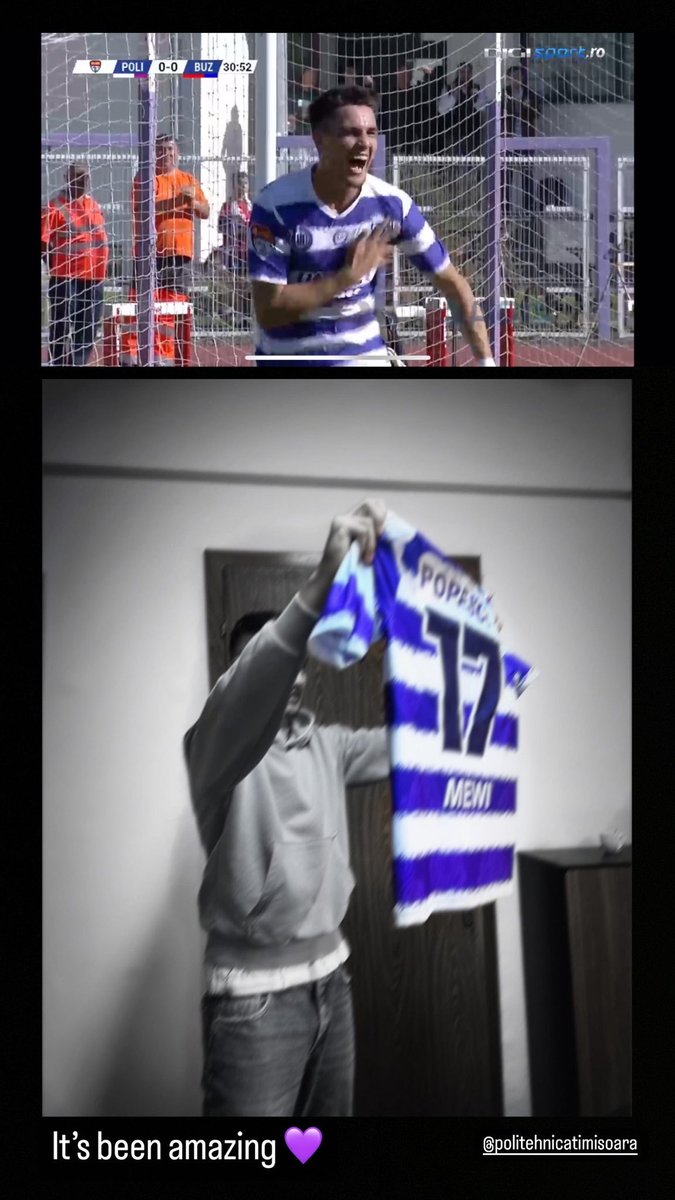 Short but intense! Grateful for being able to represent <a href="/PolitehnicaT/">Politehnica Timișoara</a> I’ve enjoyed every single bit of it! 💜 Wishing you nothing but success!