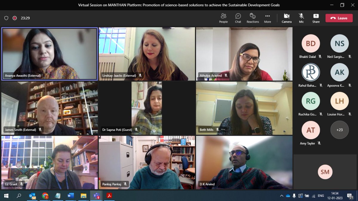 O/o PSA to the GoI is in the spree of onboarding 'Subject Matter Experts' from International Institutes &amp; Universities aligned to the UN SDGs on 'Manthan'. The first session under this initiative was done today with University of Edinburgh in association with Anuvaad Solutions.