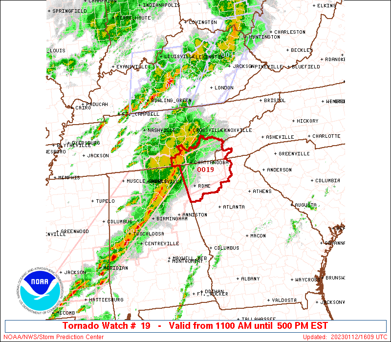 FredCampagna's tweet photo. A TORNADO WATCH is in effect until 5 pm EST for NW Georgia. Stay with @ATLNewsFirst on this First Alert Weather Day for coverage of the strong/severe storms arriving this afternoon. The watch may be expanded to include all of Atlanta Metro at some point. 
#FirstAlertATL https://t.co/FP3feSHOHH