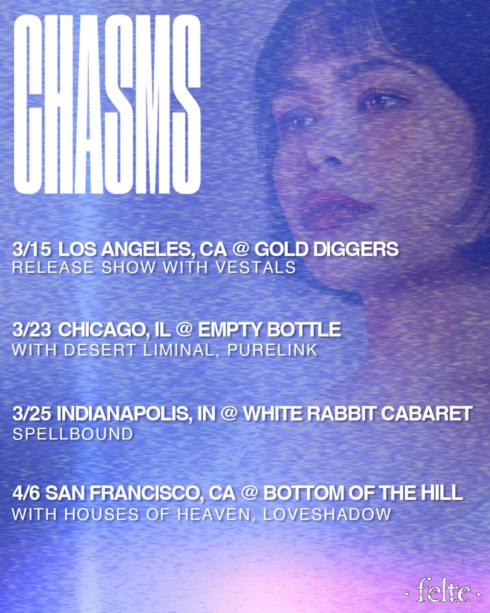 chasms____'s tweet image. Playing a handful of live dates supporting ‘Glimpse of Heaven’ this spring with some fantastic artists. Tickets: linktr.ee/chasms____