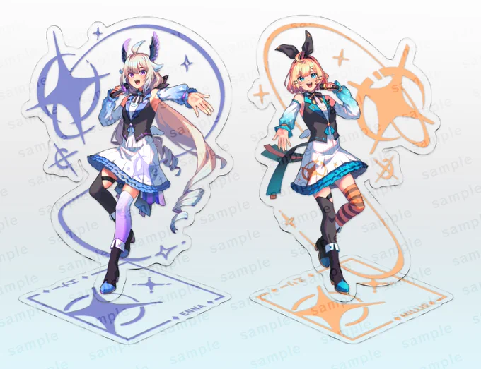 This weekend at  I will have new acrylic stands (~6in tall) of Enna and Millie! Come find my table at Arist Alley 1705  
