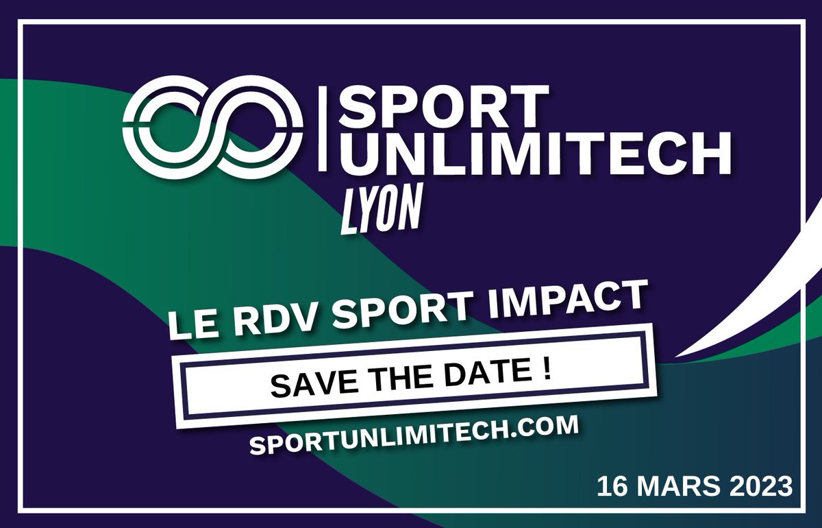 [ Save the date - Lyon ] 🔜

Nous, nous serons à Lyon pour une nouvelle édition de #SportUnlimitech🔥 

Une édition consacrée à la RSE sous l'appellation Sport Impact♻️

Rendez vous au Stade Gerland le 16 mars 2023 📅

#RSE #SportUnlimitech #Sport #Tech #Innovation #Impact