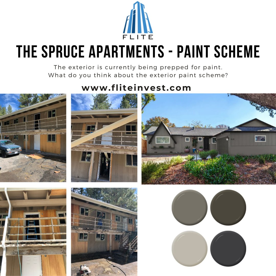 FliteInvest's tweet photo. The exterior is currently being prepped for paint.

What do you think about the exterior paint scheme?

#realestate #investment #syndication https://t.co/luIuIrtVtR