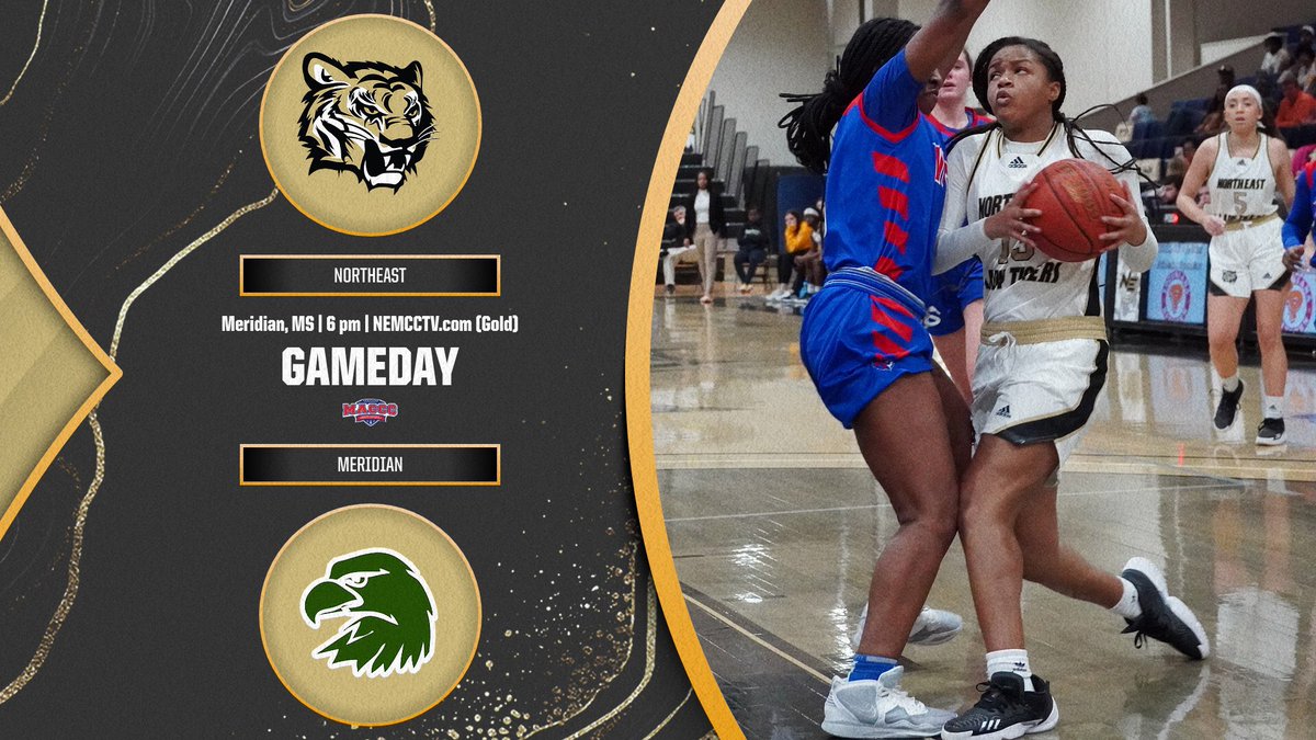 NEMCCTigers's tweet photo. WBK | @NEMCCWBK is back on the road for its first visit to the Queen City in 🔟 years!

🆚 @MCCEaglesWBB
📍 Graham Gymnasium (Meridian, MS)
🕰 6 pm
📺 https://t.co/6bYQyfgdGP
📱 Amazon, Apple TV, Roku apps
📻 @theshark1023
📈 https://t.co/AC32643hbn
🐯 #TigerTown https://t.co/1GMy8IFmzd