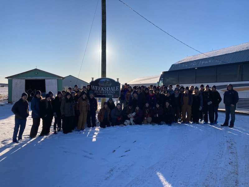 sharonvanv's tweet photo. Day 3 of the OAC Dairy Trip begin at Pascobac Farms in Belleisle Creek, NB. Following this we travelled to PEI where we visited Weeksdale Farms in Breadalbane, PEI &amp; Goldenflo farms in Marshfield, PEI. All farms were great! Thank you #ProRich for sponsoring our lunch today! https://t.co/yif66MbCU1