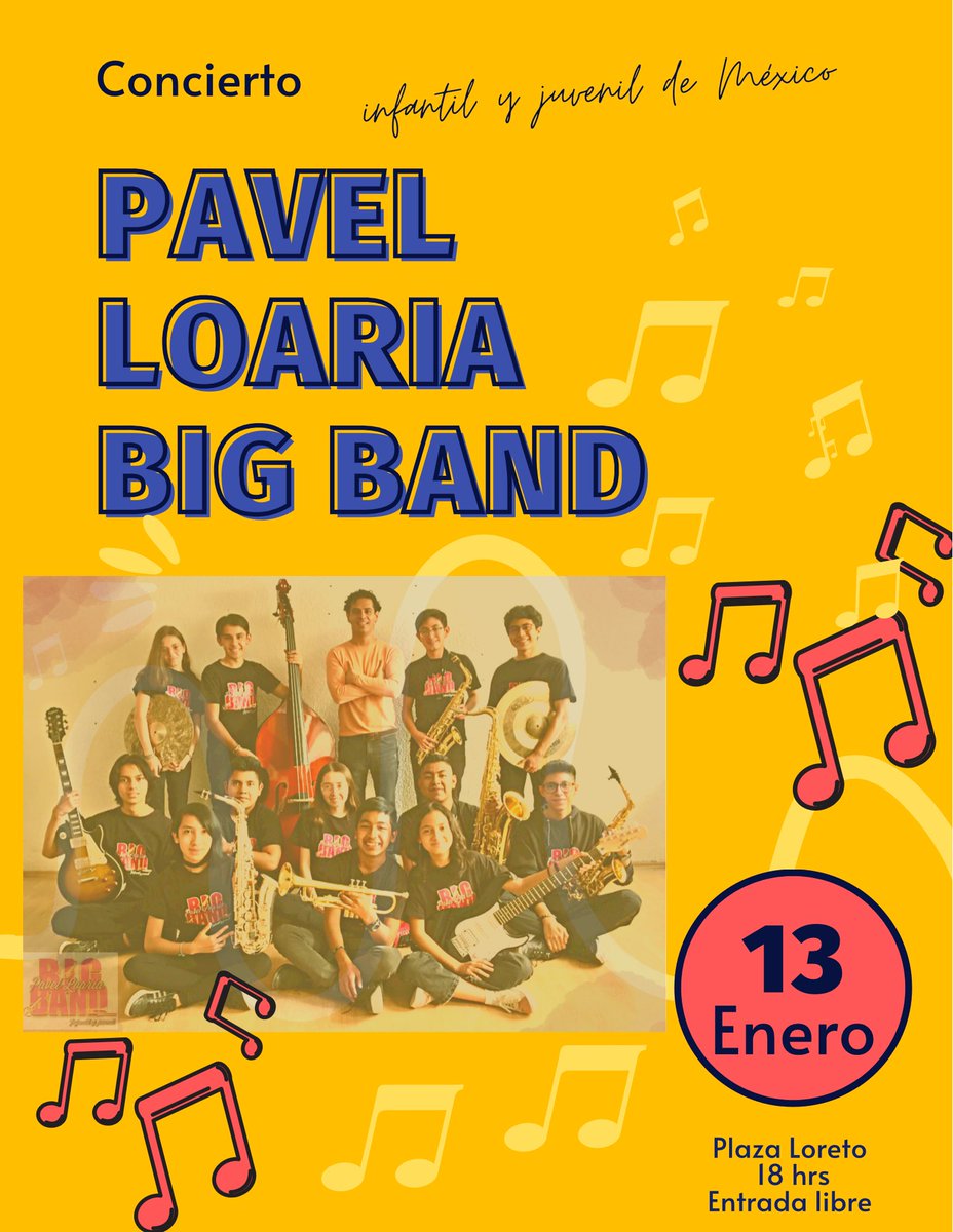 Jazz para toda la familia, la primera Big Band infantil y juvenil de México en Plaza Loreto.entrada libre #PavelLoariaBigBand #jazz #mexico