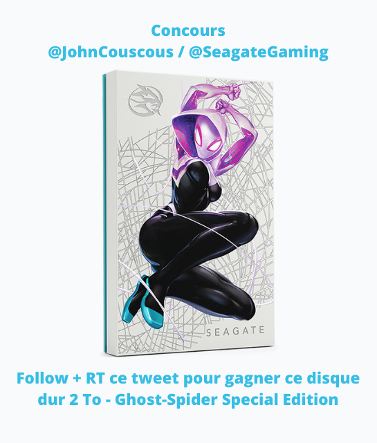 JohnCouscous's tweet photo. 🕷️Nouveau #Concours #SeagateGaming🕸️

🎁1 disque dur Ghost-Spider 2 To (offert par @seagategaming)
🔁RT + Follow @JohnCouscous
👍1 gagnant.e
⏱️Fin du concours le 22/01 (à 23h59, heure 🇫🇷)

ℹ️ Plus d'infos sur le produit👇 https://t.co/v0sAEtxWaD https://t.co/TOeltjCE8X