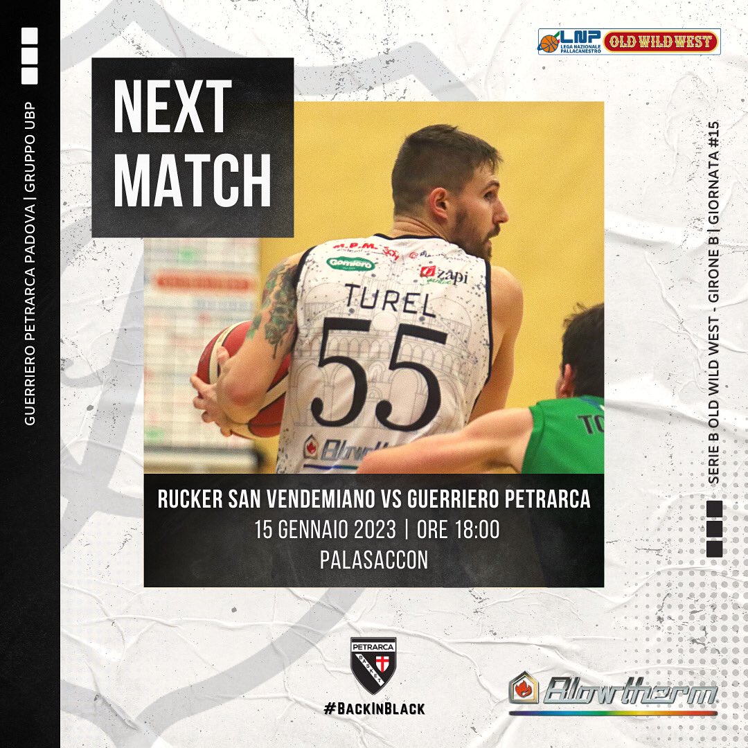 Il 𝐆𝐮𝐞𝐫𝐫𝐢𝐞𝐫𝐨 𝐏𝐞𝐭𝐫𝐚𝐫𝐜𝐚 chiude il girone d’andata recando visita a una 𝘣𝘪𝘨 del campionato. 

🏆 <a href="/LNPSOCIAL/">Lega Nazionale Pall</a> 
🗓 15 gennaio 2023
🕕 18:00
🏟 PalaSaccon | San Vendemiano 
🆚 <a href="/RuckerSanve/">Rucker Sanve</a> 

#WeAreBack #BackInBlack #DNAGuerriero #UBPgroup