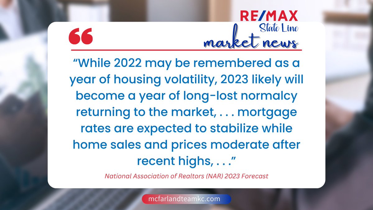 suzannevrealtor's tweet photo. Want to know what's great about a "normalized" real estate market? 📌Connect with #McFarlandTeamKC to learn more ➡️ https://t.co/bQtfgND1rH #kchomes #kcrealtor #remaxstateline #marketfacts https://t.co/yZXvJCV1Bb