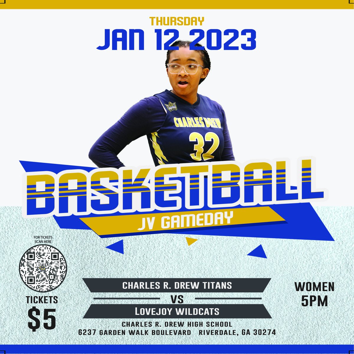 cdtitanswbb's tweet photo. 🚨 It's Game Day Titans 🚨
Women's Junior Varsity 🏀
Drew vs Lovejoy
📅 Thursday, January 12
⏰ 5:00pm
📍 Charles R. Drew High School
🎟️ Available on GoFan https://t.co/9frbC6HxYB
