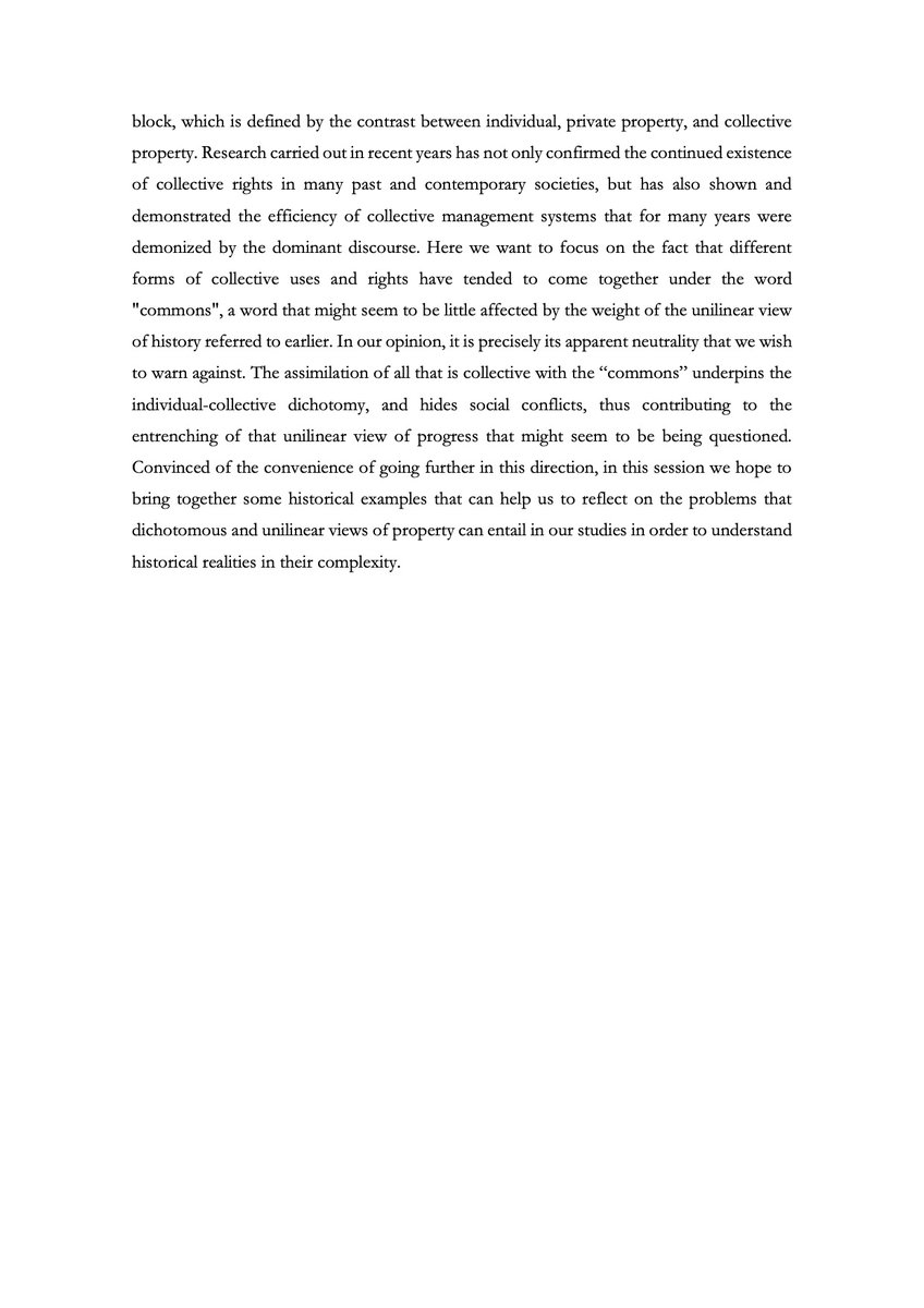 Deadline 31/01: CfP for the session 'Property Rights and Social Groups in Context: Overcoming the Individual-Commons Dichotomy,' organized with Rosa Congost &amp; Gérard Béaur for the Rural History 2023 Conference in Cluj-Napoca, Romania (11-14 September) hiphi.ubbcluj.ro/rural/call-for…