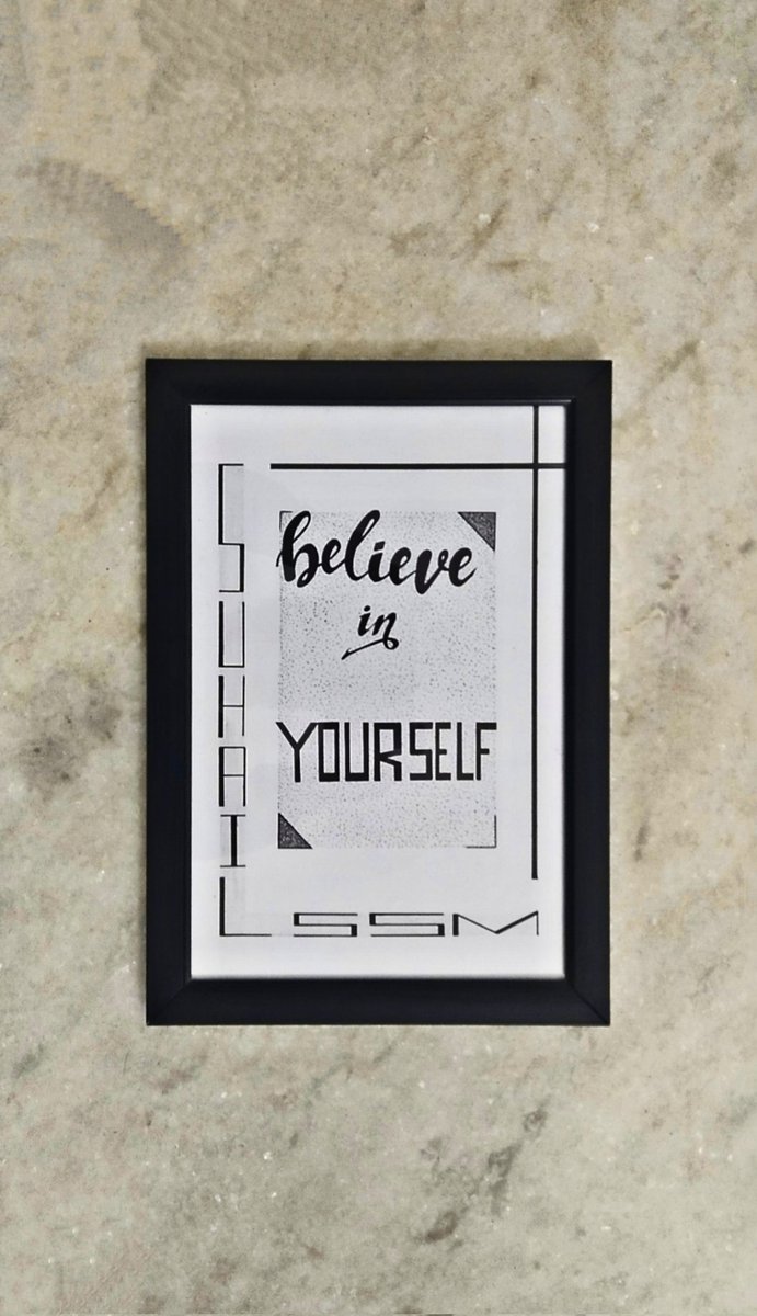 BSuhail1920's tweet photo. "Believe in yourself You are Enough"
#believeinyourself
#creativessm #ssm1920 #Calligraphy #artist #futurecalligrapher #calliart
Follow @BSuhail1920 for more https://t.co/yAhbmWdjOR