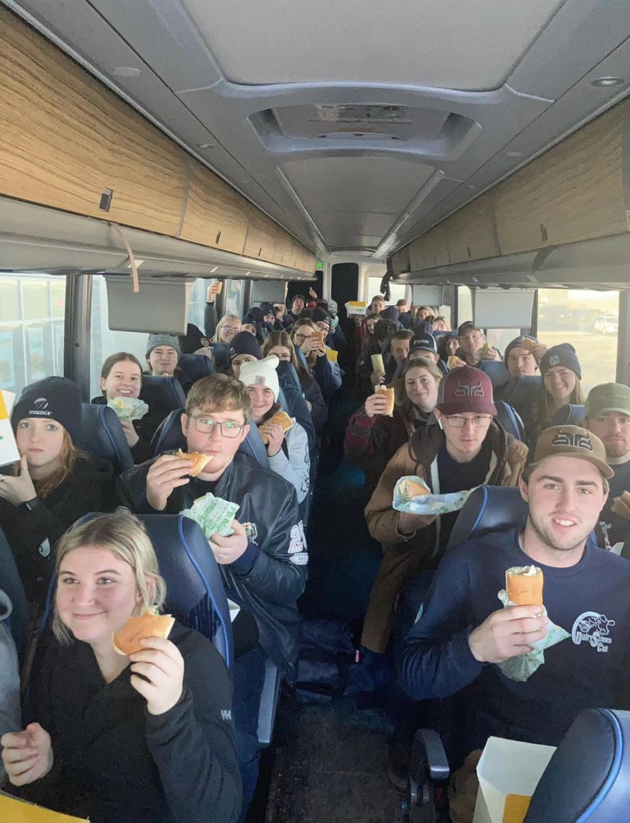 UofGDairy's tweet photo. Special shoutout to ProRich Seeds for sponsoring our subway lunch on the road yesterday! 
We appreciate all the support we’ve gotten to make this trip happen!
#aggiesgoeast https://t.co/TxKmylNHqG