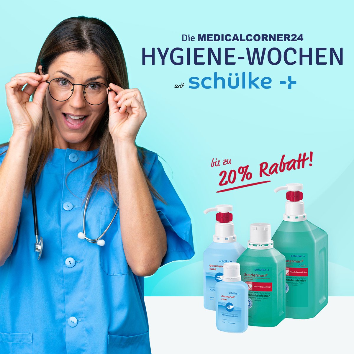 Medicalcorner24's tweet photo. Die MEDICALCORNER24 #HYGIENE-WOCHEN bieten bis zu 20% Rabatt auf ausgewählte #schülke Produkte!
Bis zum 12.02.2023 findet Ihr in unserem Shop https://t.co/J1lcZxV4K2 schülke-Angebote zum Staunen!
Sichert euch bis zu 20% Rabatt auf unserer Aktionsseite:
https://t.co/goVPjU9dgK https://t.co/6j63sVym8c