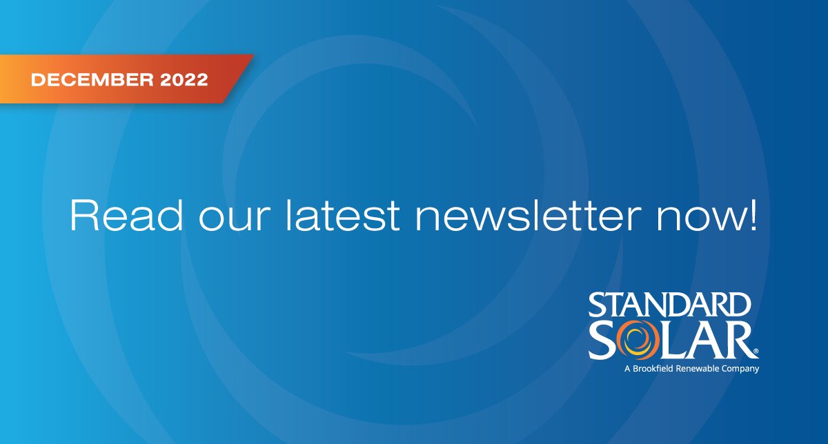 StandardSolar's tweet photo. This Dec #newsletter from @StandardSolar covers COP27, provides a summary of company achievements, spotlights our latest #ProofPoints stats and #EnergyTransitionTitan Carter Lavin, and welcomes two new team members. Check it out - and subscribe! https://t.co/rFzwcUURuU https://t.co/8G287kLXn6
