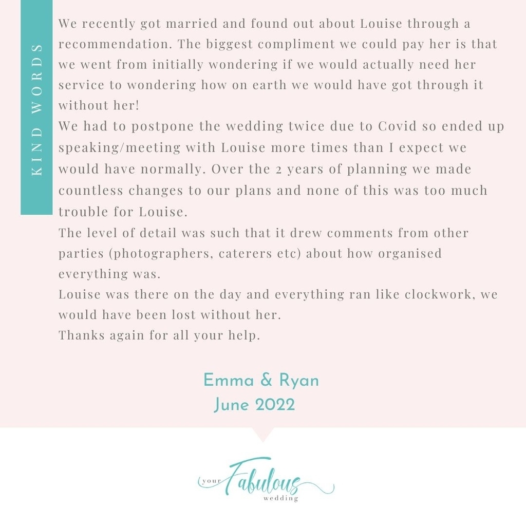 your_fabwedding's tweet photo. KIND WORDS ��⁠
⁠
"We recently got married and found about Louise through a recommendation. The biggest compliment we could pay her is that we went from initially wondering if we would actually need her service to wondering how on earth we would of go… https://t.co/M8suYGY013 https://t.co/HZaOjTiLiq