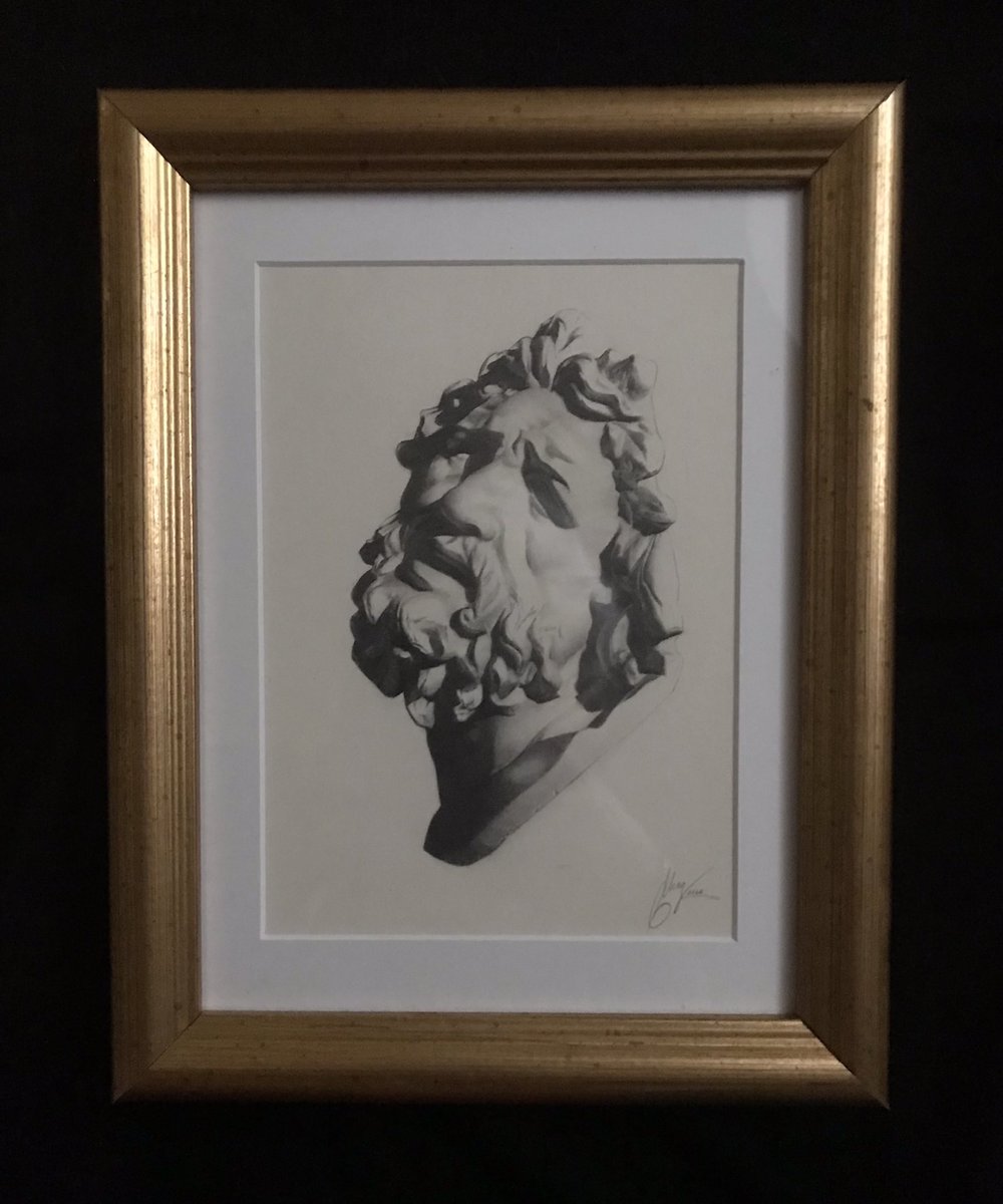 kioudan's tweet photo. My latest cast drawing after Laocoön, now properly framed. 

#drawing #ArtistOnTwitter #pencil #arte #artwork #art #Pencildrawing #graphite #artgallery #pencilart https://t.co/Y94EJkKoMp