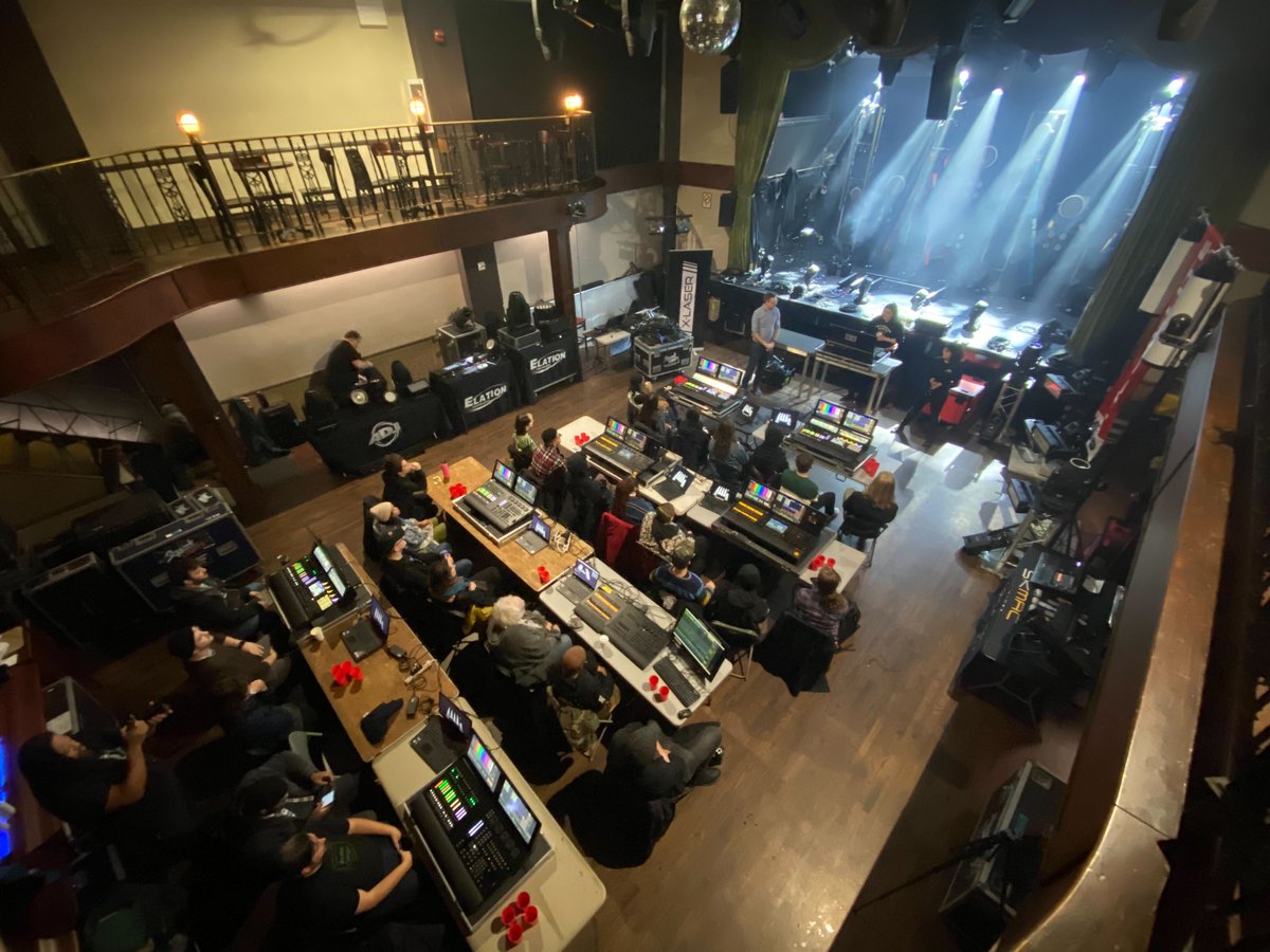 XLaser's tweet photo. A look at the @MALighting training going on during the #SqueekLights open house!
(P.S. – grandMA consoles are a top choice by LDs running #XLaser Mercury!)
#LightingFam #LaserFam https://t.co/Fik6SRKQGM