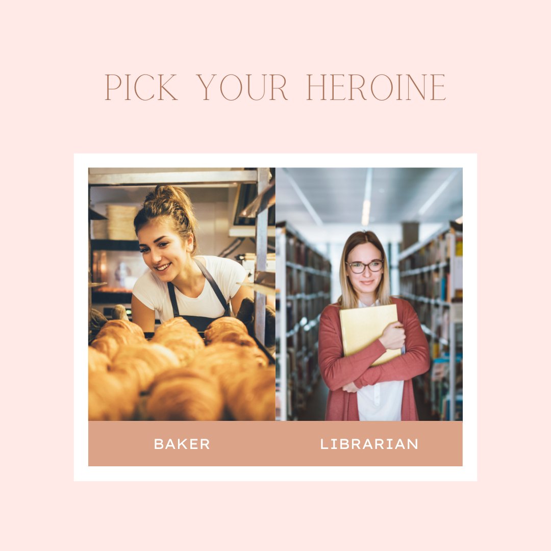 Vote in this week's character poll! Are we going with someone who makes sweets in a bakery all day or gets to smell the lovely book smell on the regular? #sweetromance #romancereaders #romancebooks #romancenovel #romanceauthor
