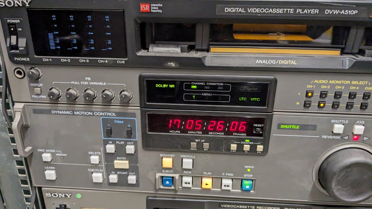 ManchesterVideo's tweet photo. Mahoosive machines in the studio today. We're #digitising some very rare music videos from the 90s #betacam #digibeta #betasp https://t.co/OTiodpvdvW