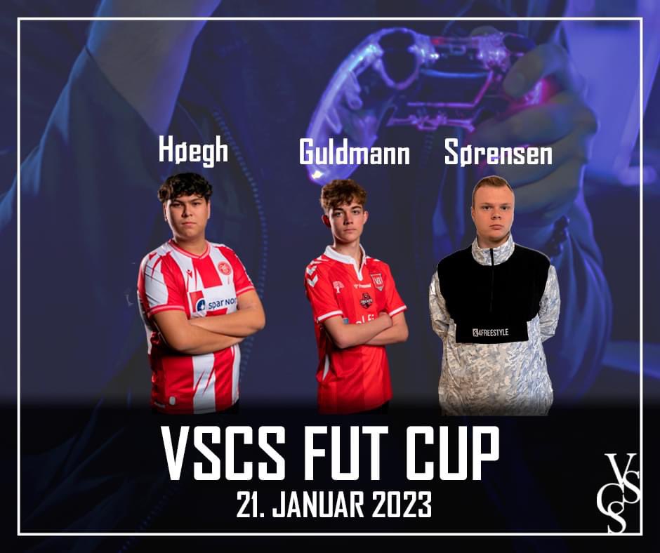 Høegh, Guldmann og Sørensen sidder også klar i VestsjællandsCentret lørdag den 21. januar ved vores store VSCS FUT CUP 2023!

Vi kan også nu løfte sløret for, at vi på dagen sætter en Playstation 5 på højkant i en fed konkurrence! 

Følg med og se, hvordan DU kan vinde⭐️