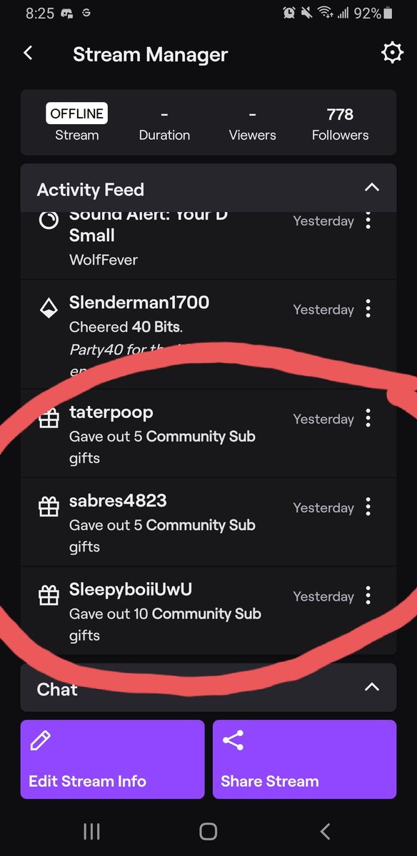 One_Leg_Sam's tweet photo. Shoutout to @TaterPooP with the Raid and Big D Energy from the SamFam last night. https://t.co/jKGHQ50M0M