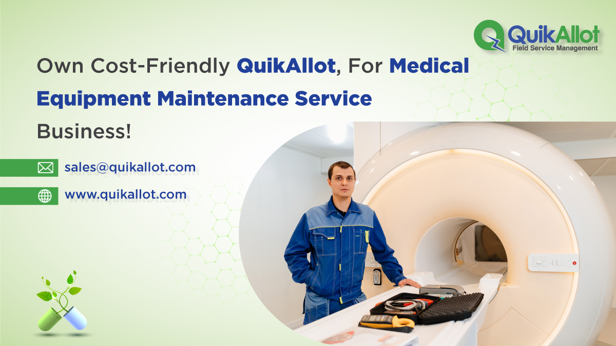 Have a #medicalequipmentmaintenanceservice business? 

Highly flexible workflow creation is now with #QuikAllot's #FieldServiceManagementSoftware. 

Get a free trial of the software for 30 days! bit.ly/3K1ipIq

#FieldForceManagement #ServiceTechnicianSoftware #USA