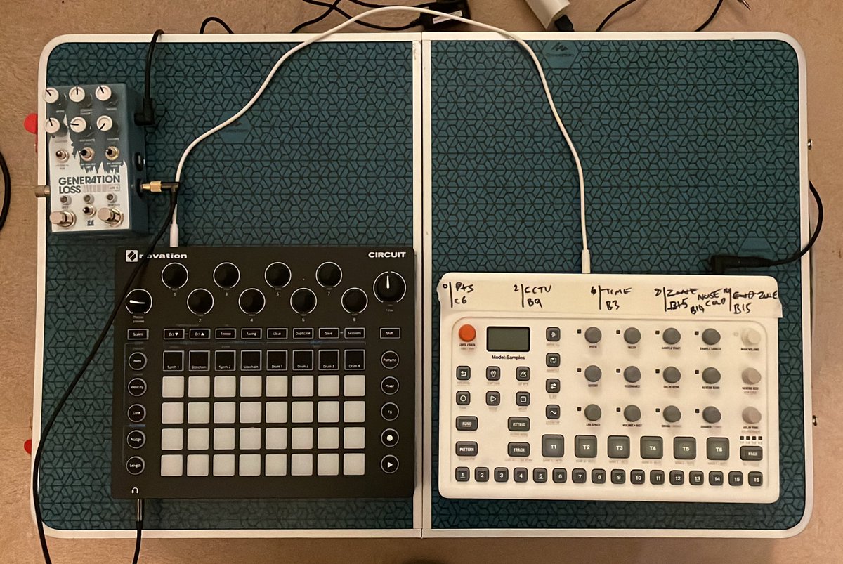 WhiRecordings's tweet photo. Barebones #setupdujour for tonight’s jam. Debut appearance for my new little friend (top left ;) #bleepdorking https://t.co/ryxbsIFDSi