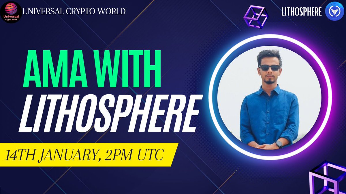 UniCrypto_World's tweet photo. 💠Chat AMA Session With Lithosphere...
 
🎁Prize: 100$ 
📆Date: January 14th, 2022.
At  2:00 PM UTC..
🏨 Venue: https://t.co/6mM4BkWafL

〽️ Rules:

1️⃣. Follow 

@UniCrypto_World
     &amp;
@SuperLitho

2️⃣. Like , Retweet , Comment Your Questions and Follow project. https://t.co/ExcOB0qV06