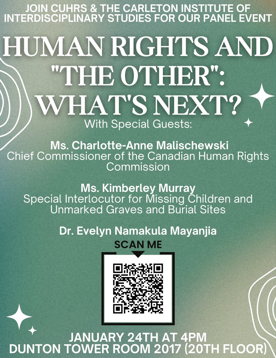 IIS Carleton (@iiscarleton) on Twitter photo Save the Date: January 24th!
CU Human Rights Society organized panel featuring Chief of Human Rights Commission, Interlocutor of Missing Children and Unmarked Graves, and IIS/HRSJ Prof. Mayanja! ā¦<a href="/cu_research/">Carleton University Research</a>ā© ā¦<a href="/CU_FASS/">Carleton's Faculty of Arts and Social Sciences</a>ā© Save the Date: January 24th!
CU Human Rights Society organized panel featuring Chief of Human Rights Commission, Interlocutor of Missing Children and Unmarked Graves, and IIS/HRSJ Prof. Mayanja! ā¦<a href="/cu_research/">Carleton University Research</a>ā© ā¦<a href="/CU_FASS/">Carleton's Faculty of Arts and Social Sciences</a>ā©