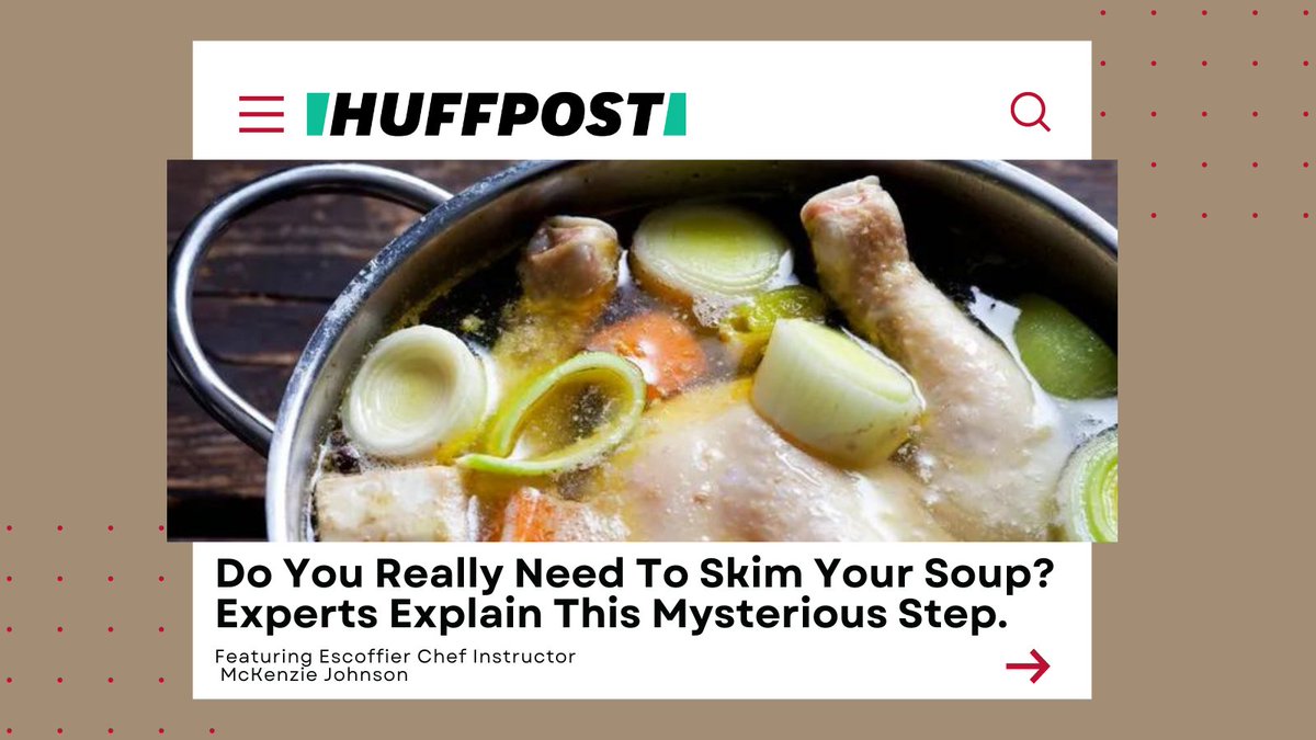 Auguste Escoffier School of Culinary Arts on Twitter "Soup skimming