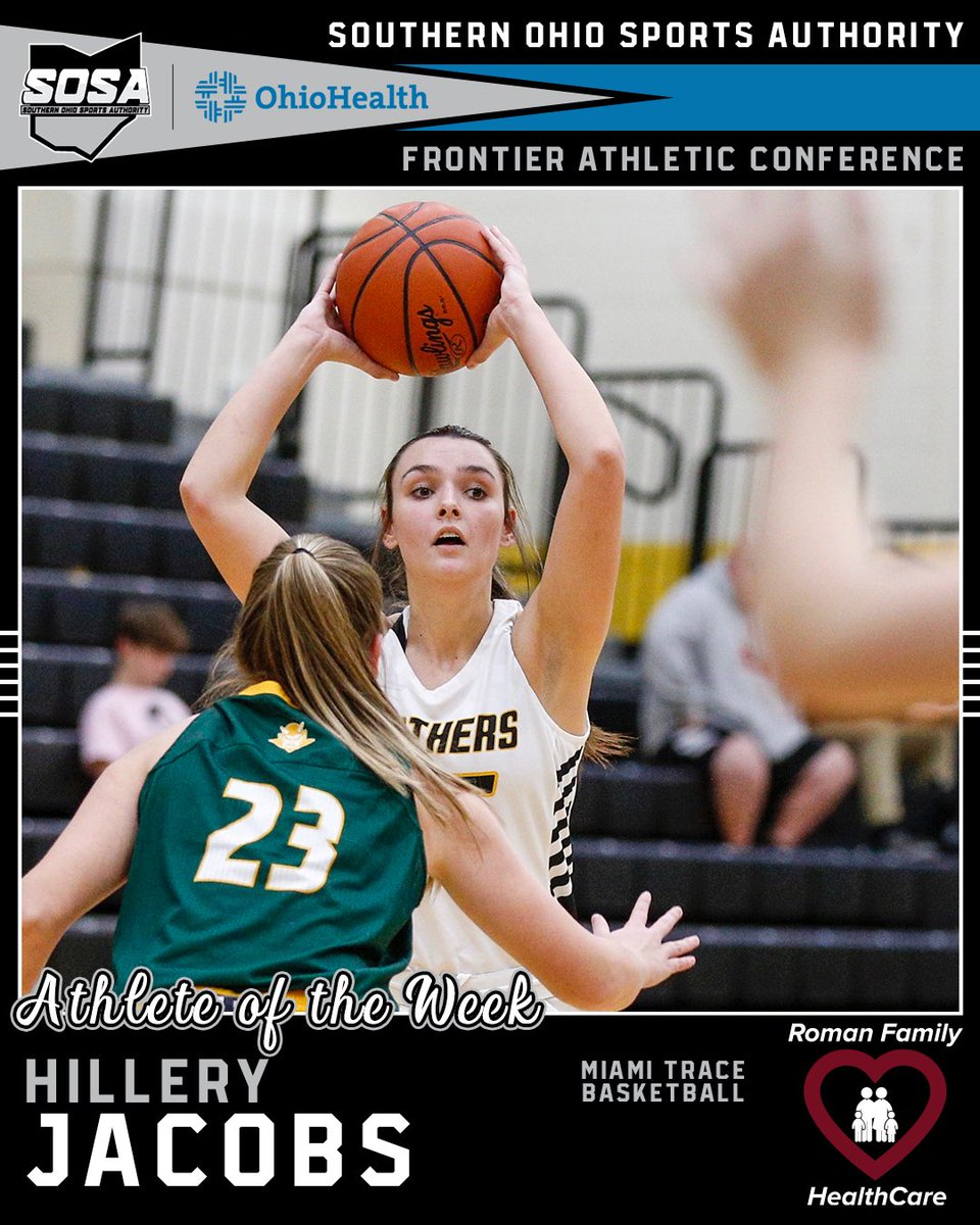 Our FAC Athlete of the Week, presented by Roman Family Healthcare, is <a href="/TraceWbb/">Miami Trace Girls’BB</a>’s <a href="/beanjacobs25/">Bean</a>. 

The senior leads her team in scoring and has kept the Panthers within the FAC title race. She’s alwaya a threat with the basketball in her hands.