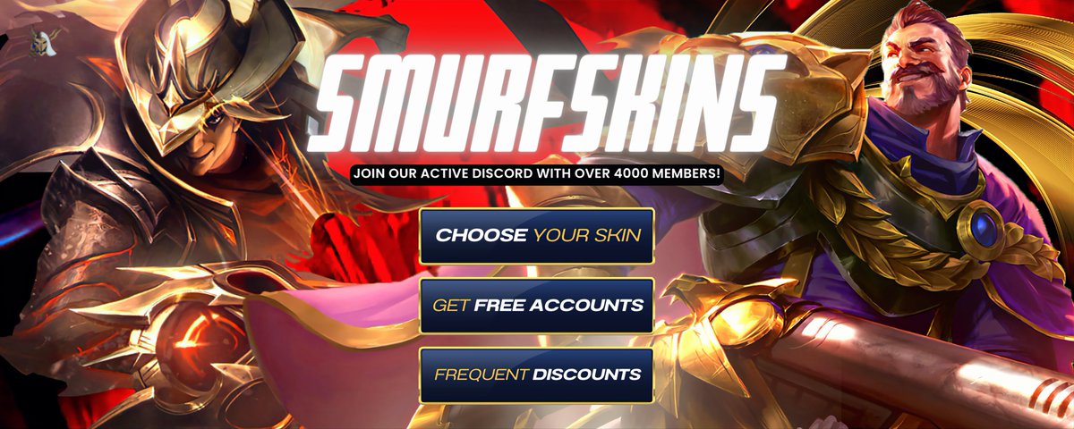 SmurfSkins_lol's tweet photo. 100k BE account giveaway🎉

To Enter:
- Follow me
- Like this post
- Retweet this post
Website:https://t.co/N3diElcsKg
Discord:https://t.co/rlZoOVlFgE
#giveaways #LeagueOfLegends  #freeaccounts #deals #smurfs #LoL https://t.co/uPTZG0WGpT