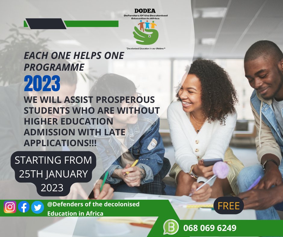 SouthCommand's tweet photo. WE WILL ASSIST PROSPEROUS STUDENTS WHO ARE WITHOUT HIGHER EDUCATION ADMISSION WITH LATE APPLICATIONS!!!

#matric #2023 https://t.co/NmvPi8UIF7