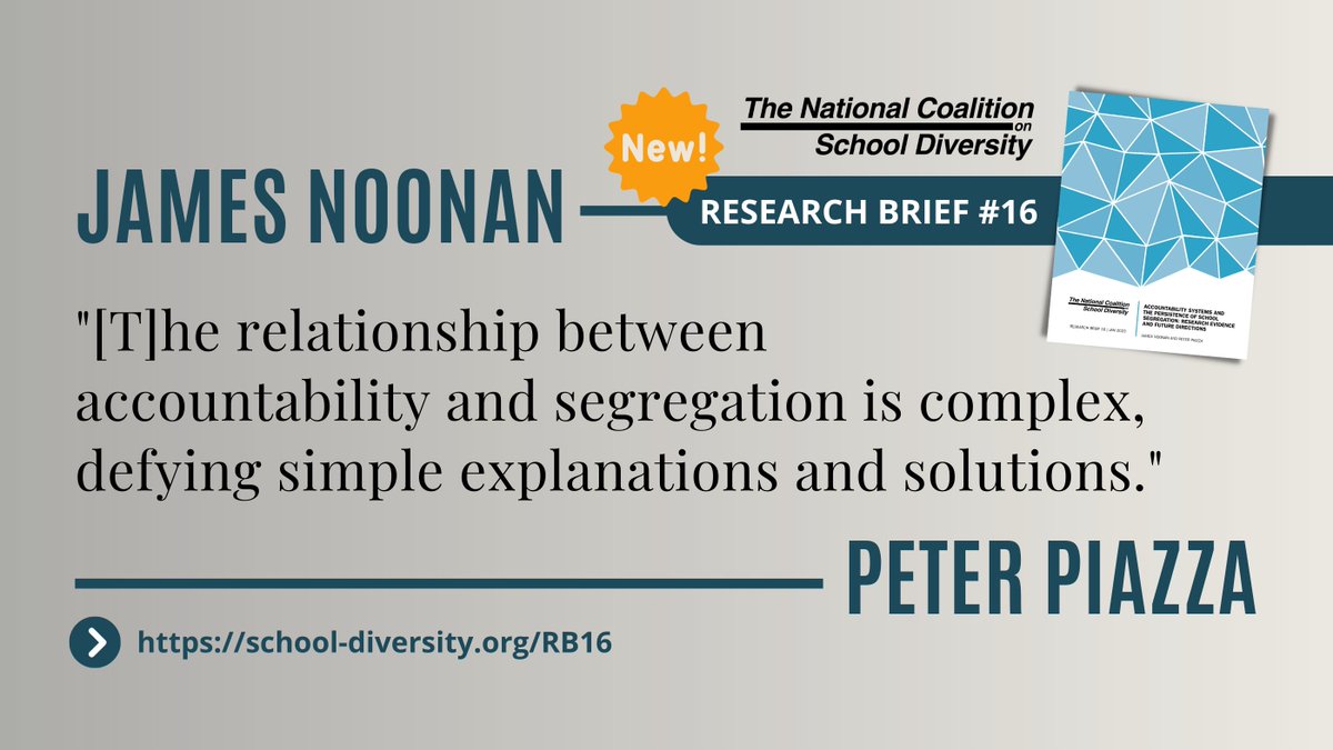 diverse_schools's tweet photo. What does research suggest about the relationship between #EdAccountability systems and school #segregation? @_jmnoonan @PeterTPiazza @SalemState @MassCIEA @NEAToday
Check out our new research brief https://t.co/peWIuaq1bK https://t.co/7zlrLJzM4U