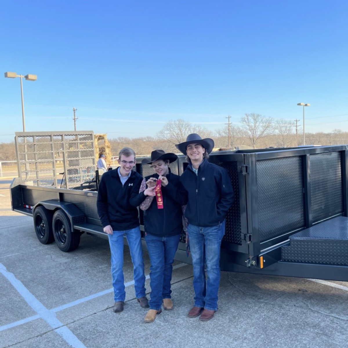 LHS ag mechanics students started the week at the Collin County Jr Livestock Show exhibiting their trailer! Tommy Carter and Jake Monell placed 2nd.
