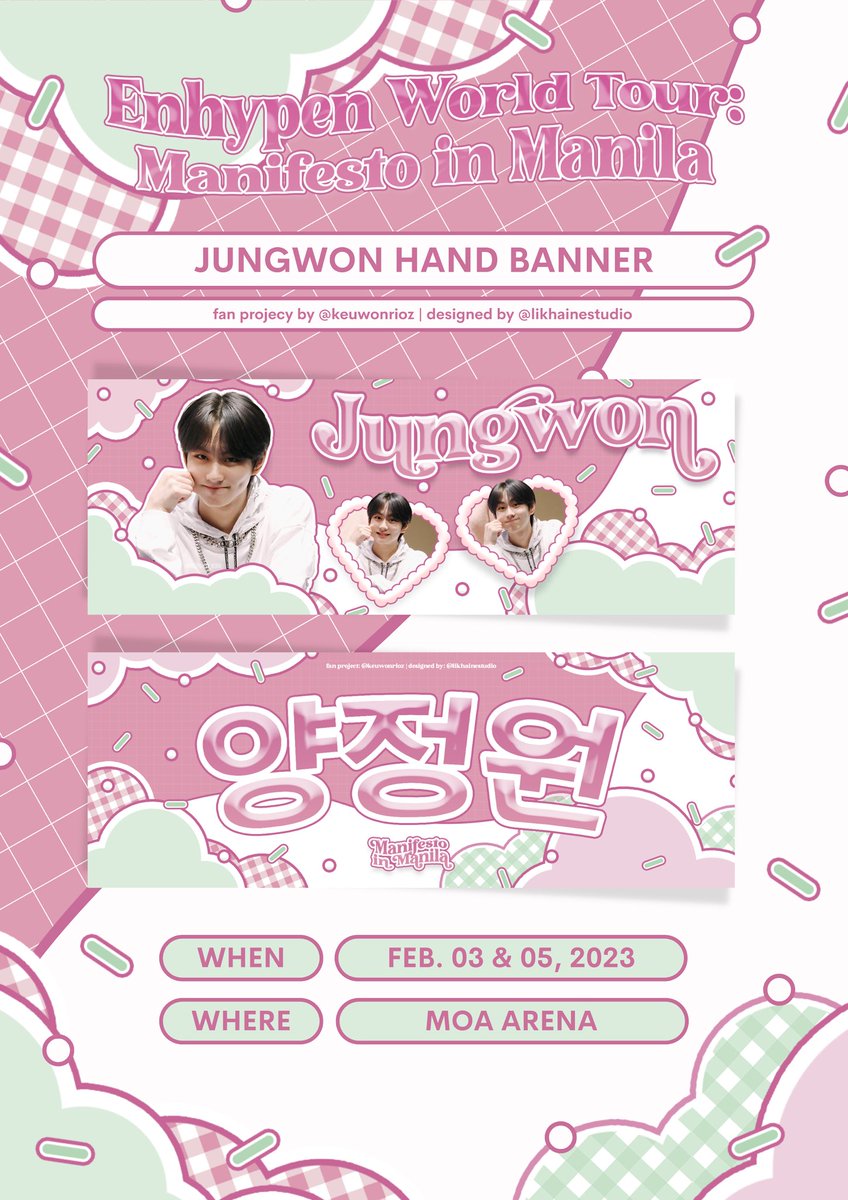 keuwonrioz's tweet photo. #MANIFESTO_IN_MANILA
— fan project by @keuwonrioz ♡ ྀ

i’ll be handling out free jungwon hand banners for manifesto in manila! ^^ 

   ʚ like &amp; rt
   ʚ follow for uds on d-day 
   ʚ open for trades and donations ~

see u, engenes! more info will be added to this thread! :> https://t.co/ZkFedeIBqs